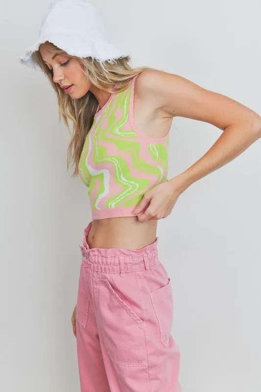 Geometry Print Sweater Top