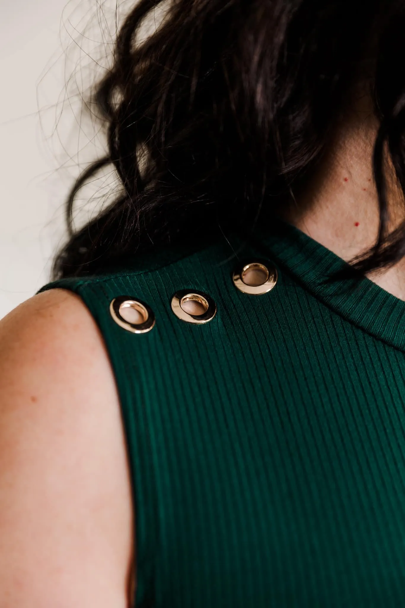 Grommet Knit Dress (Hunter Green)