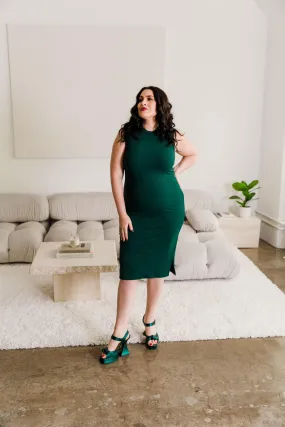 Grommet Knit Dress (Hunter Green)