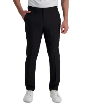 Haggar Mens Slim fit Dress Pants 30 / 32 Black Solid Stretch
