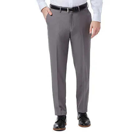 Haggar Mens Slim fit Dress Pants 36 / 29 Grey Solid Stretch