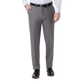 Haggar Mens Slim fit Dress Pants 36 / 29 Grey Solid Stretch