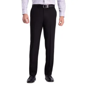 Haggar Mens Straight fit Dress Pants 36 / 29 Black Solid Stretch