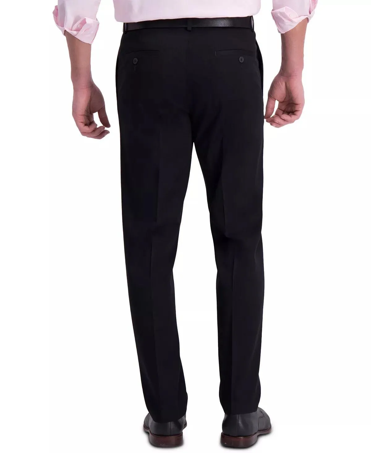 Haggar Mens Straight fit Dress Pants 36 / 32 Black Solid