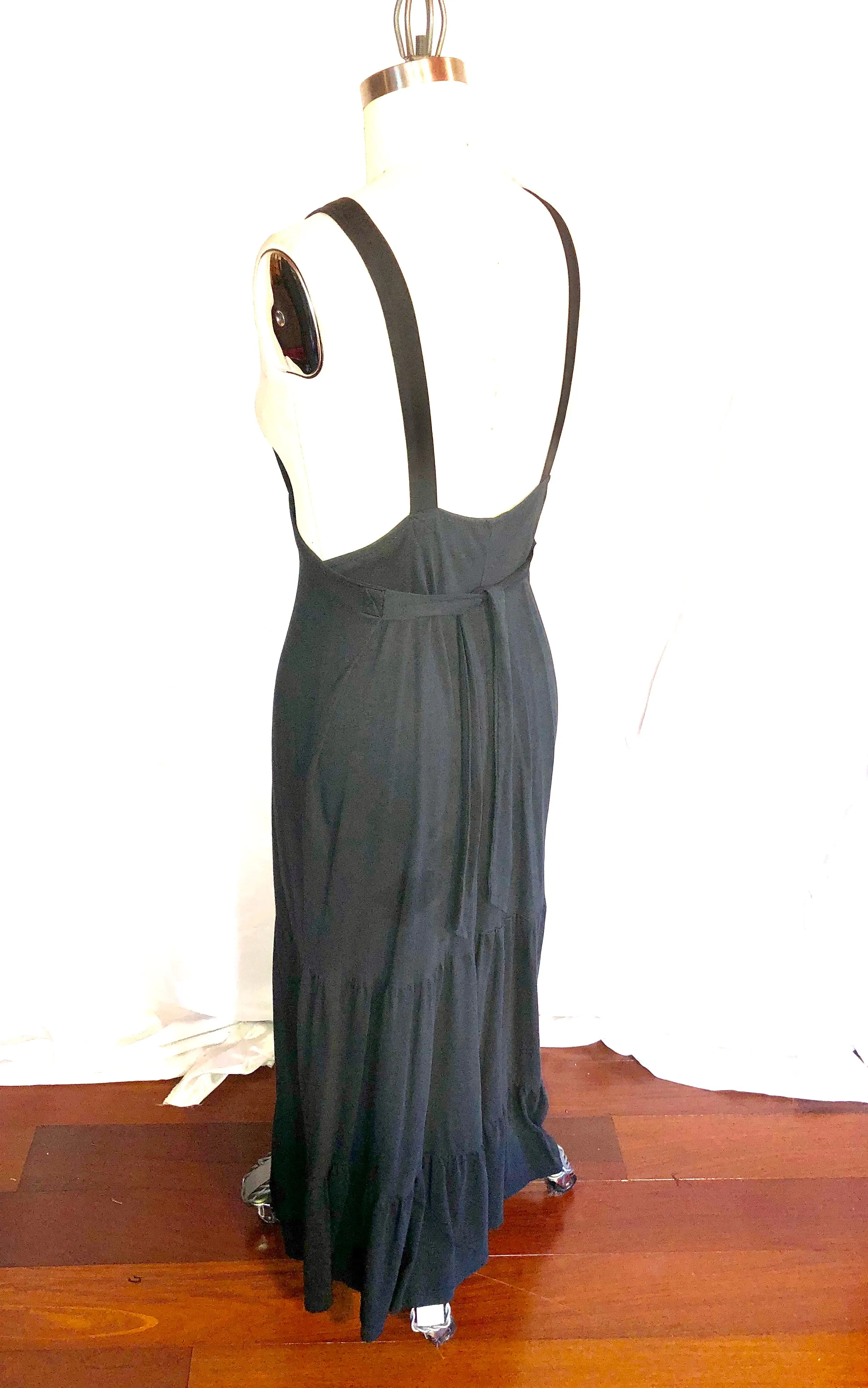 Handmade Long Black Jersey Dress