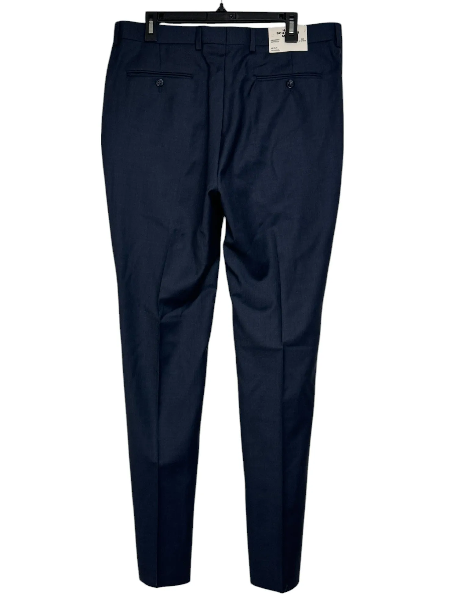 Hart Schaffner Marx Mens Regular Fit Dress Pants Size 36 Dark Blue Wool