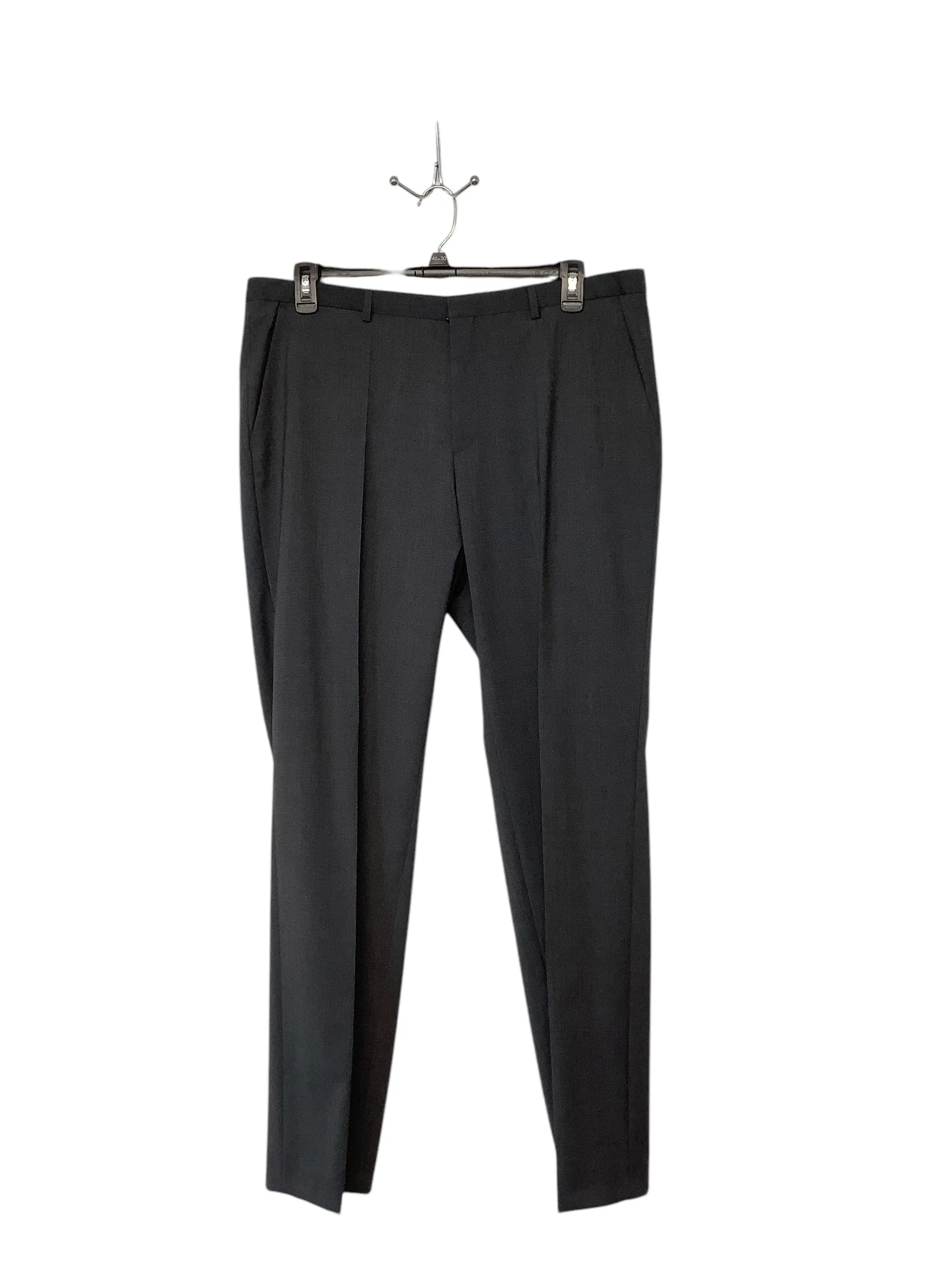 Hugo Boss Mens Regular Fit Dress Pants 40 x 31 Grey Solid