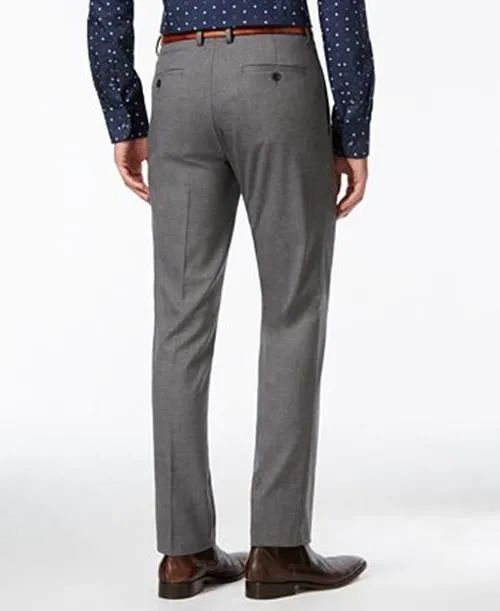 Kenneth Cole Reaction Mens Slim fit Dress Pants 34 / 32 Grey Solid Stretch
