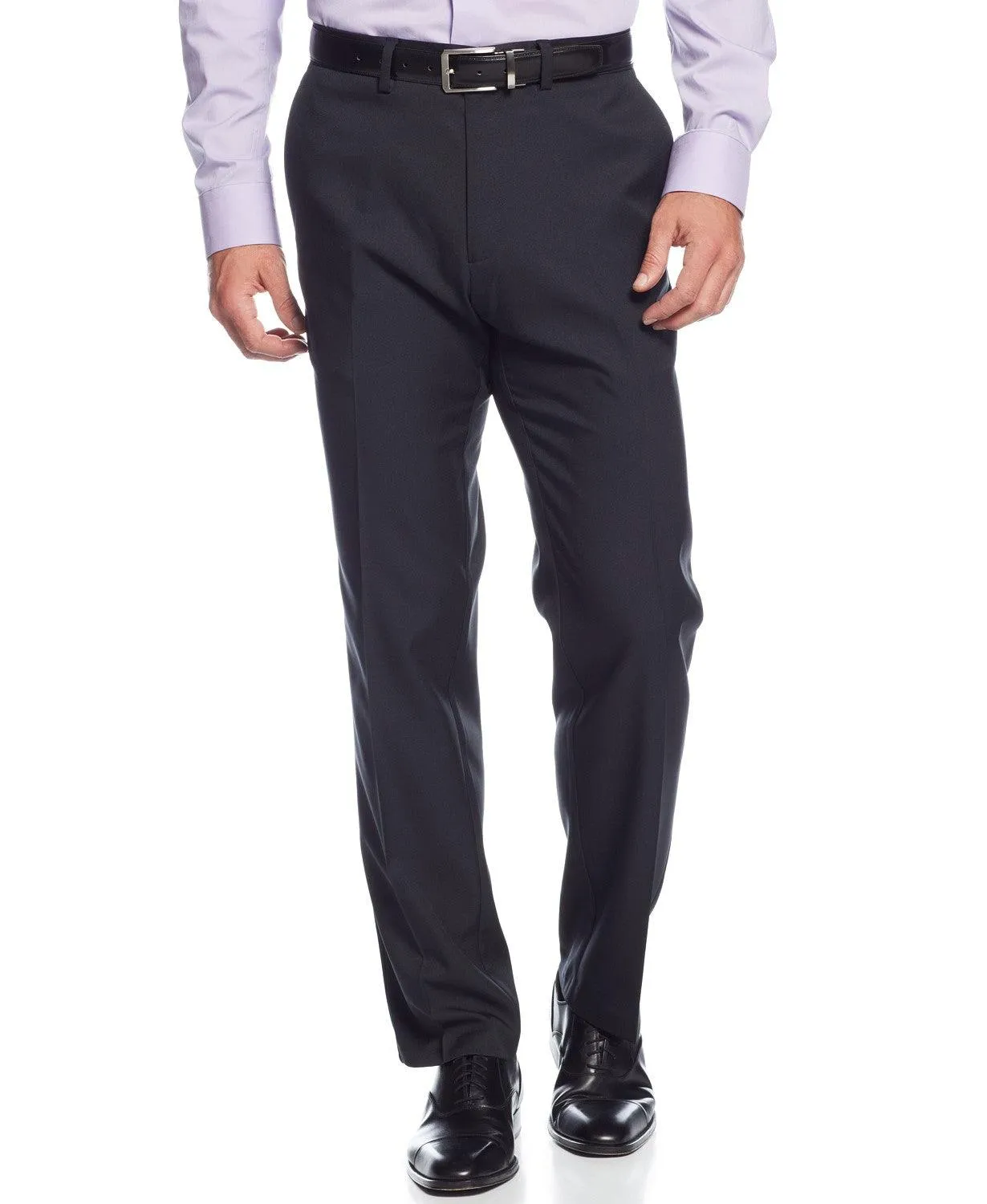 Kenneth Cole Reaction Mens Slim fit Dress Pants 40 / 32 Black Solid
