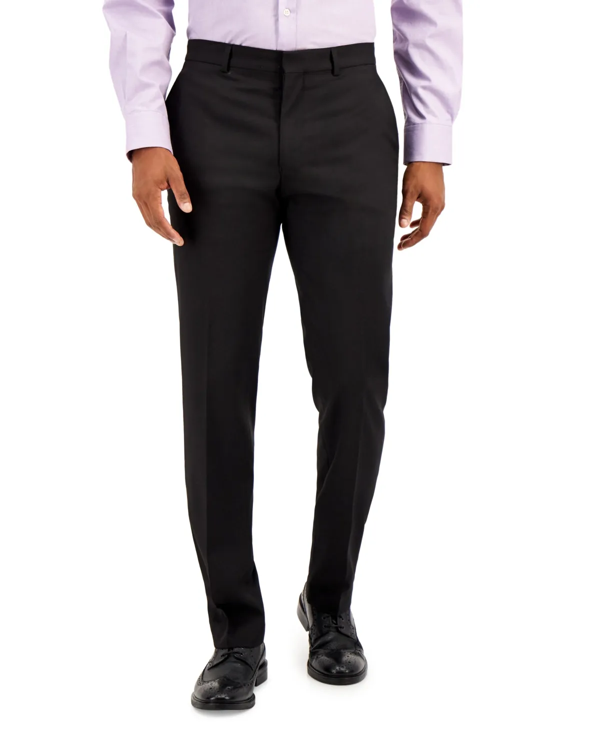 Kenneth Cole Reaction Mens Slim fit Dress Pants 40 / 32 Black Solid