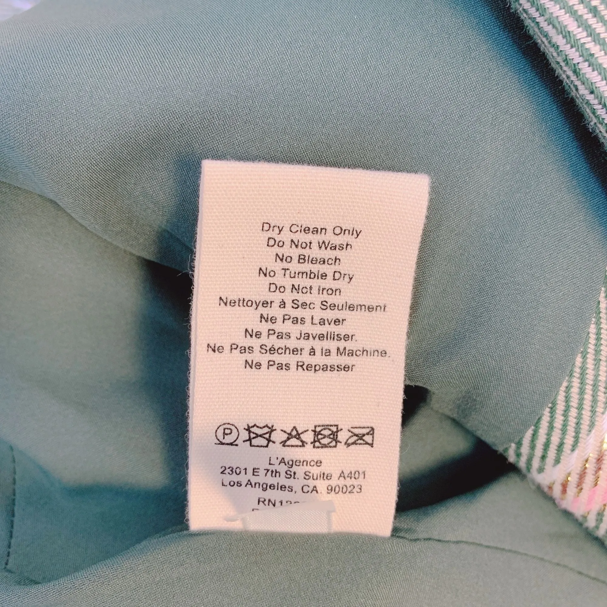 L'Agence Green w/Pink, White & Gold Stripes Blazer/Jacket Size 10