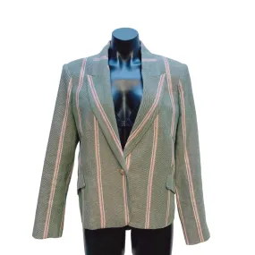 L'Agence Green w/Pink, White & Gold Stripes Blazer/Jacket Size 10