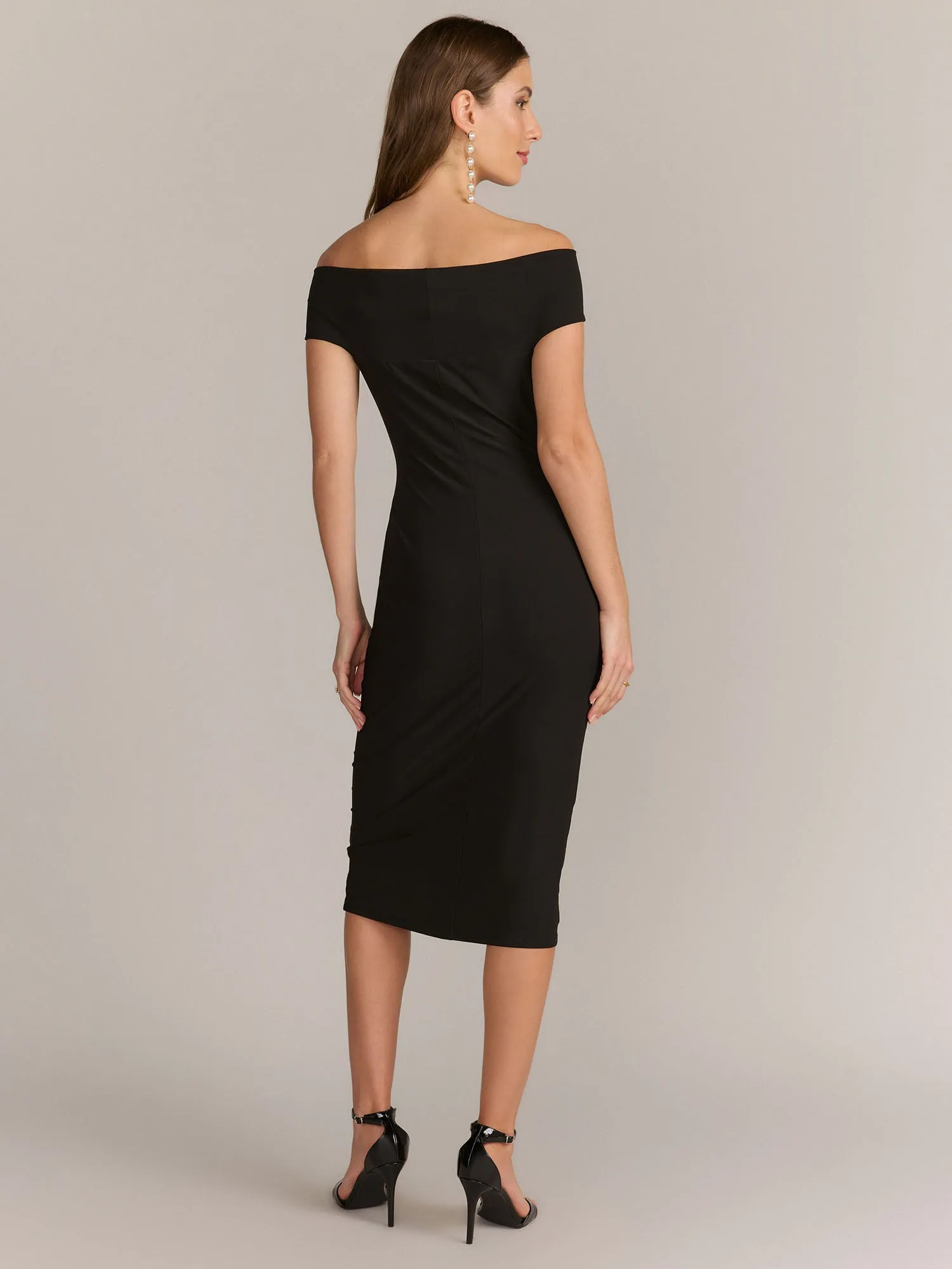 Lena Off Shoulder Rosette Jersey Dress - Brands We Love