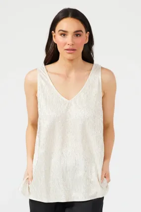 Liza Top in Ecru and Gold
