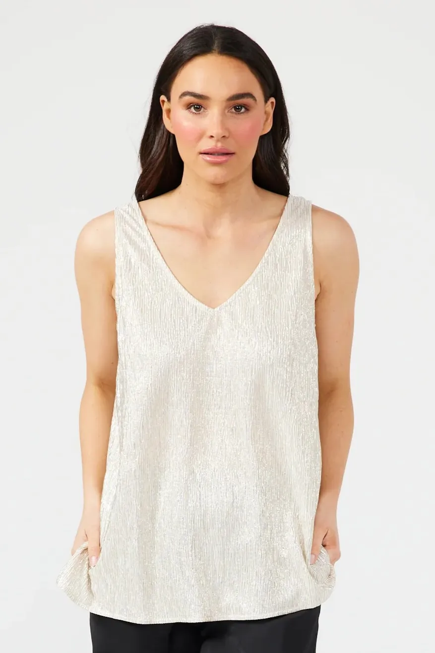 Liza Top in Ecru and Gold