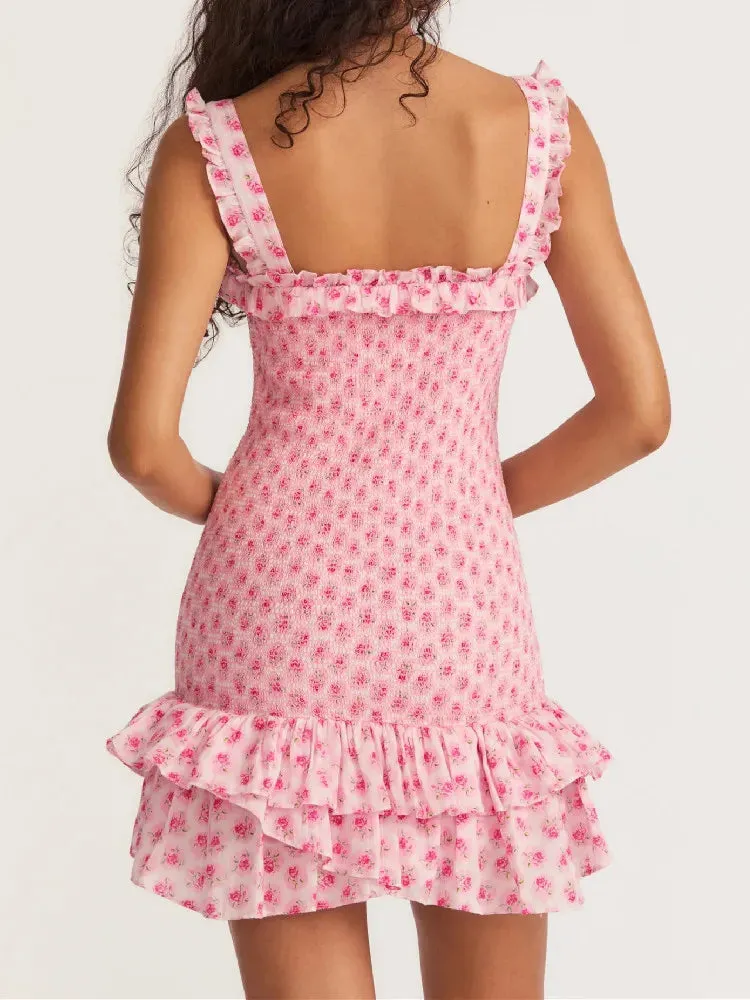 Margie Shirring Smocked Floral Dress - 2 Colors