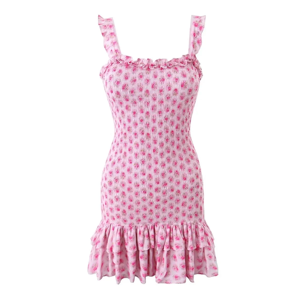 Margie Shirring Smocked Floral Dress - 2 Colors