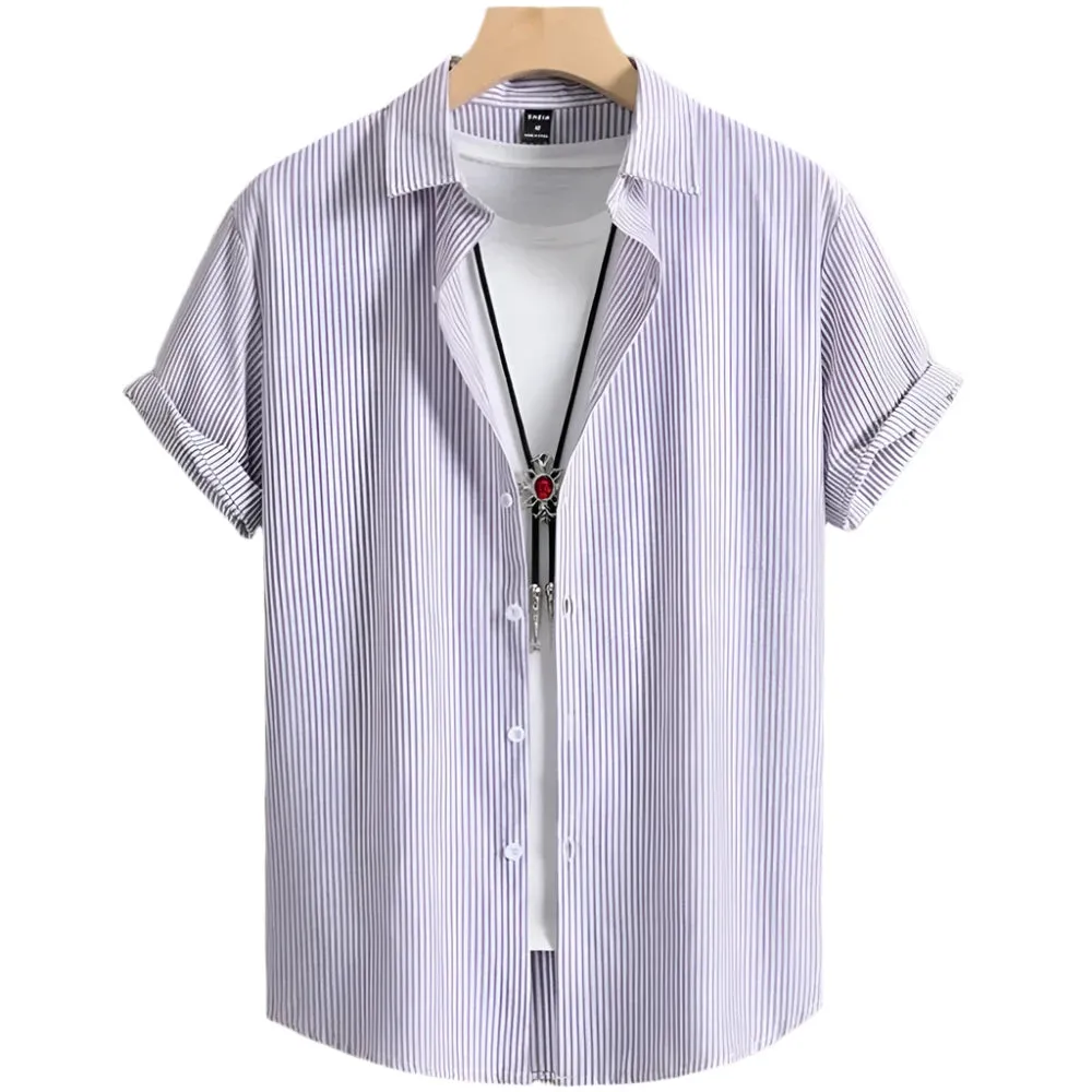 Men's Black Floral Hawaiian Shirt – High-Quality Loose Fit Casual Summer Short Sleeve