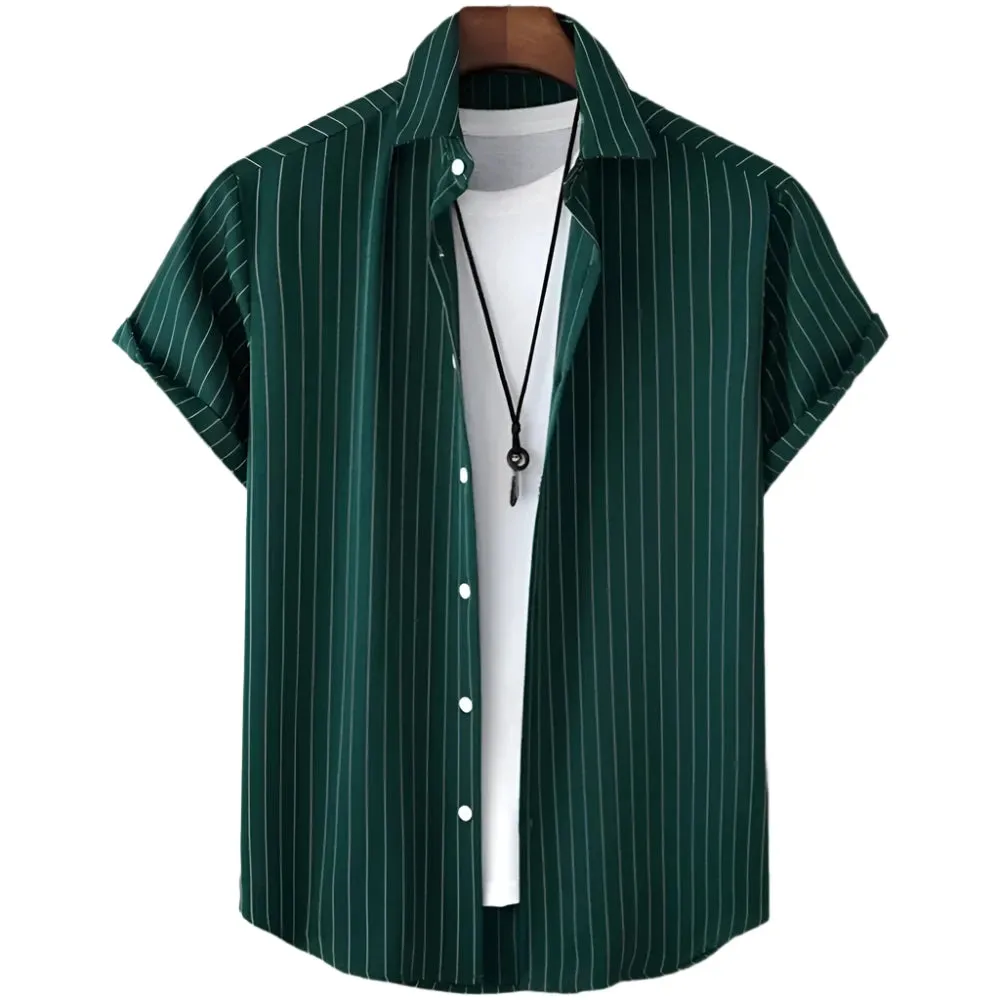 Men's Black Floral Hawaiian Shirt – High-Quality Loose Fit Casual Summer Short Sleeve