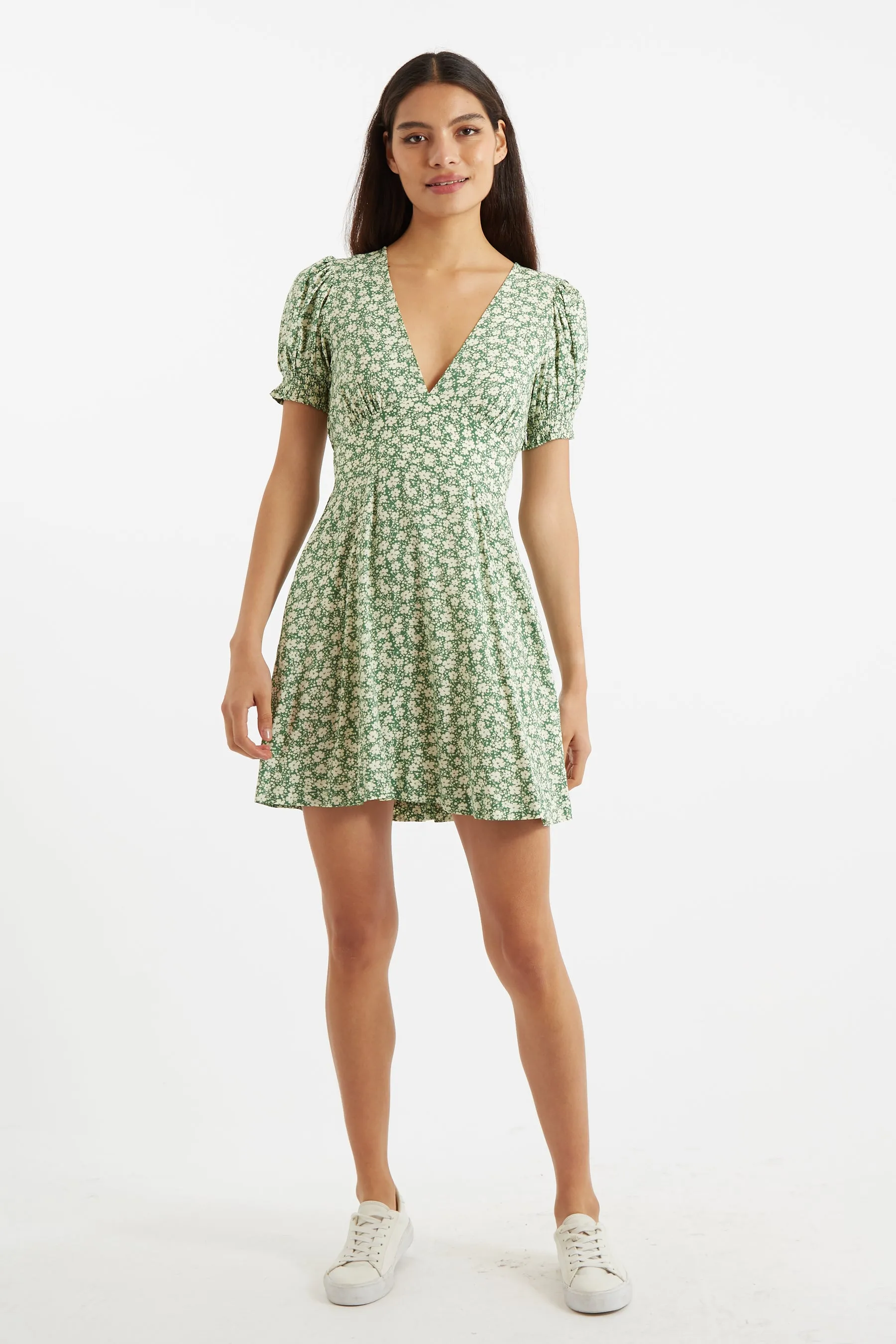 Merle Periwinkle V-Neck Mini Dress