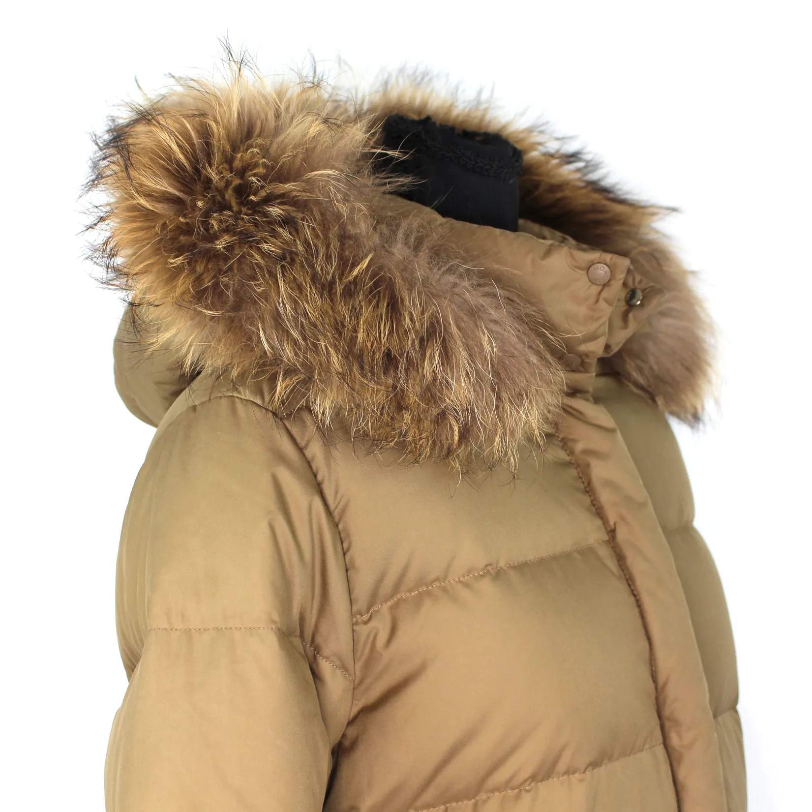 Moncler Down Filled Puffer Fur Hooded Coat