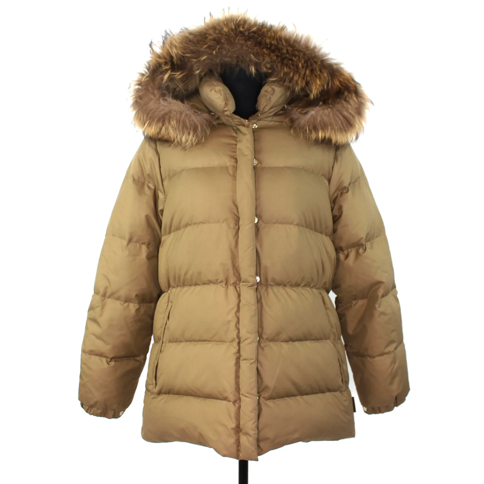 Moncler Down Filled Puffer Fur Hooded Coat