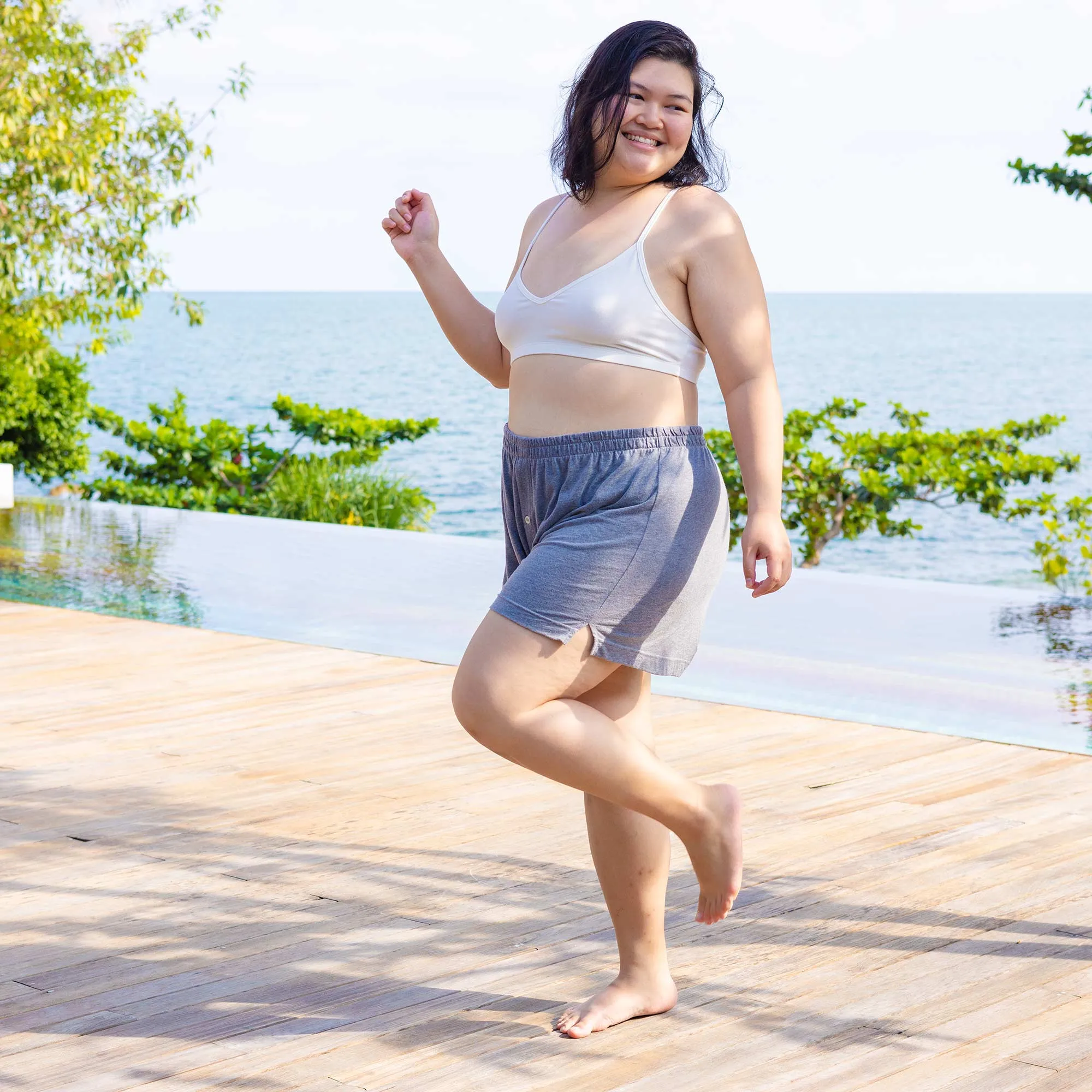 MONET 100% Organic Prima Cotton Boxer Briefs (Occasional Swim Trunks & Beachwear; OC Thread; Biodegradable Option) (Unisex)