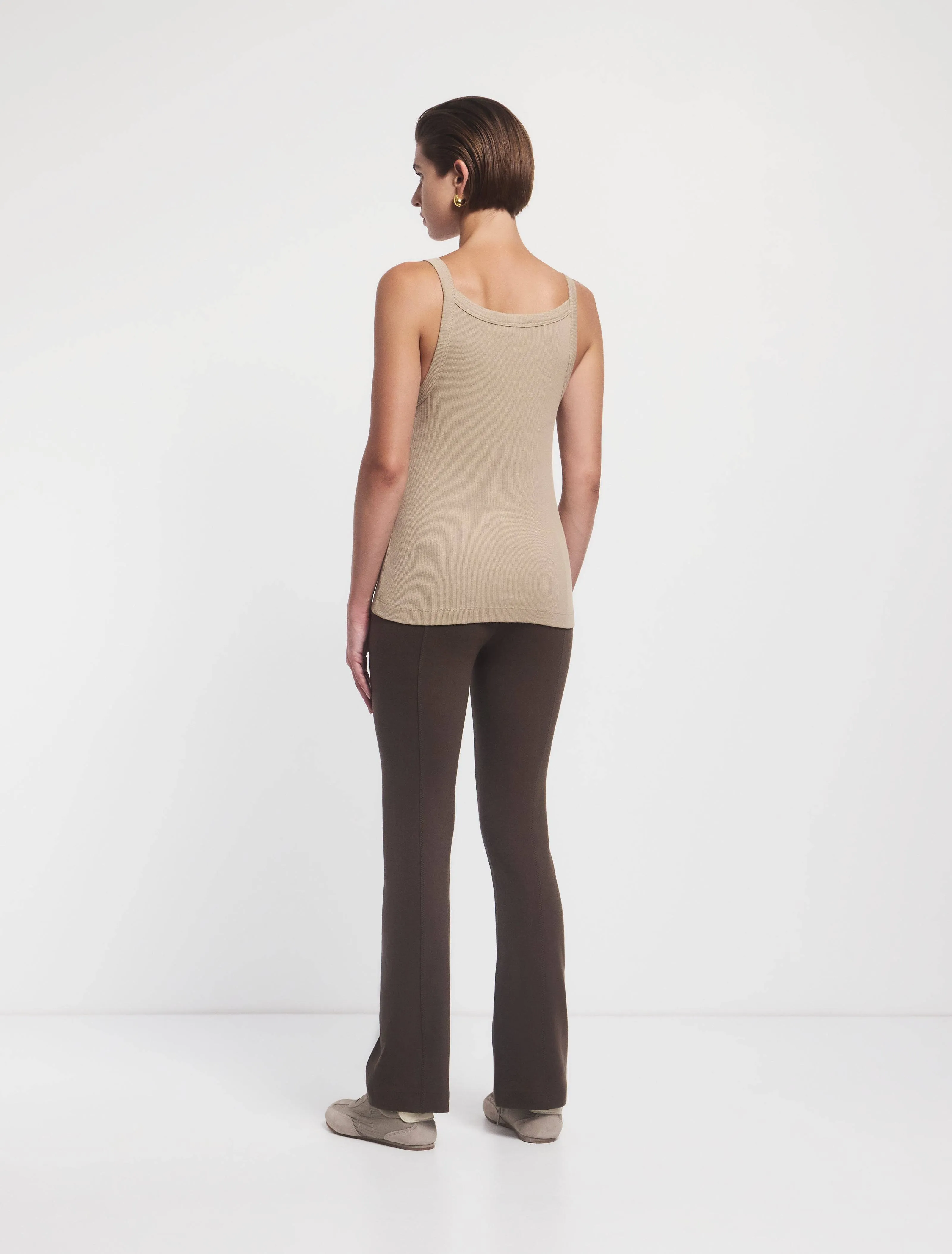 Nabila Crop Flare Travel Pant In Turkish Coffee