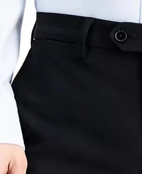 Nautica Mens Modern fit Dress Pants 32 / 30 Black Solid Stretch
