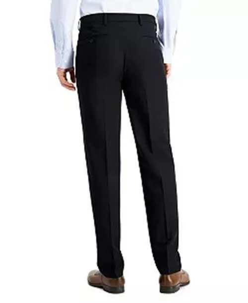 Nautica Mens Modern fit Dress Pants 32 / 30 Black Solid Stretch