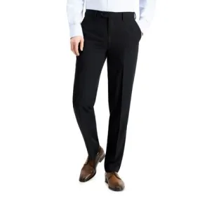 Nautica Mens Modern fit Dress Pants 32 / 30 Black Solid Stretch