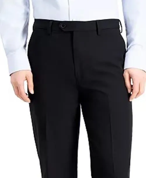Nautica Mens Modern fit Dress Pants 32 / 30 Black Solid Stretch