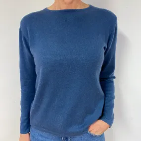 Naval Blue Cashmere Crew Neck Jumper Medium