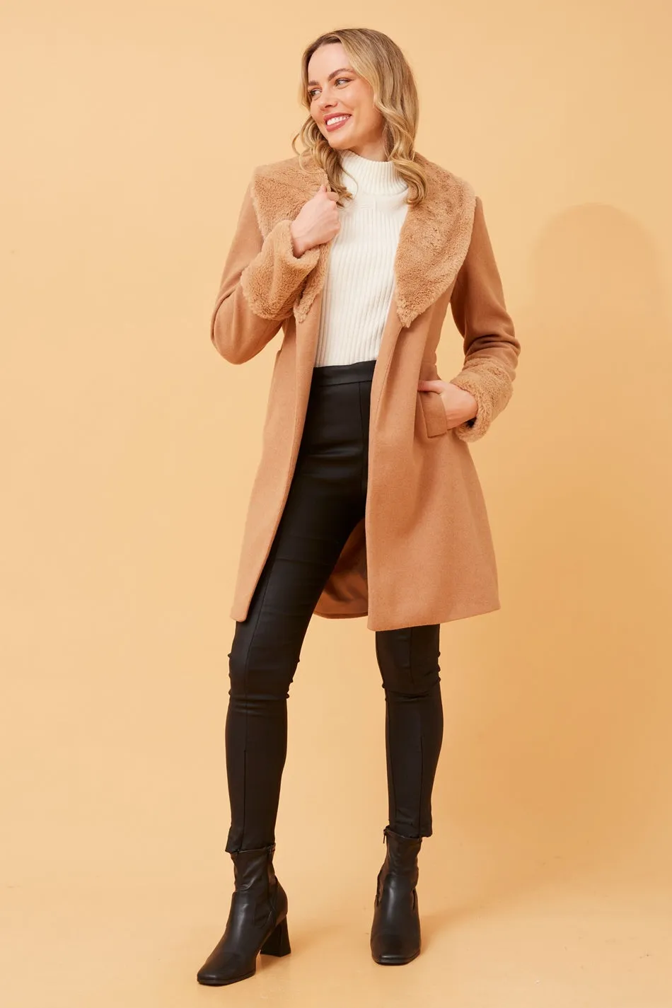 NEROLI FUR TRIM COAT