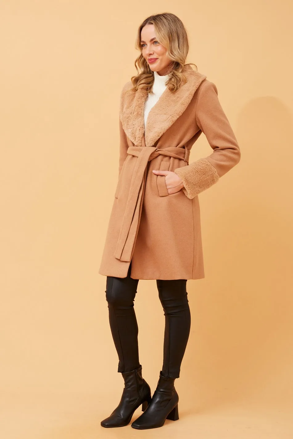 NEROLI FUR TRIM COAT