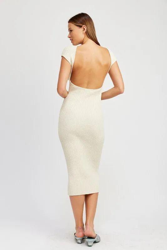 Open Back Midi Dress
