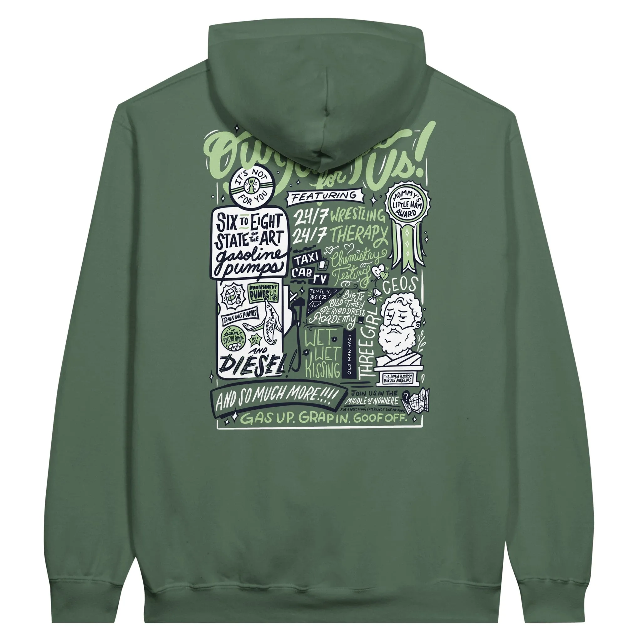 Our Pumps For Us! Deluxe Military Green Hoodie