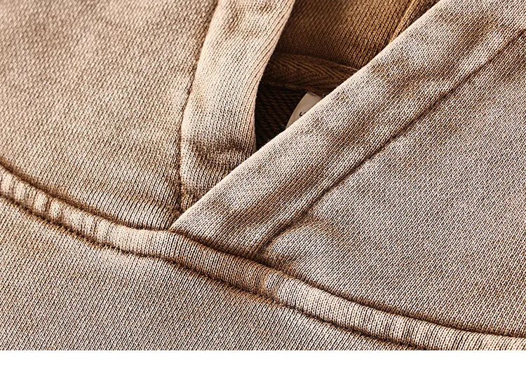 Oversized Cotton Hoodie in Acid Washed Neutral Tone