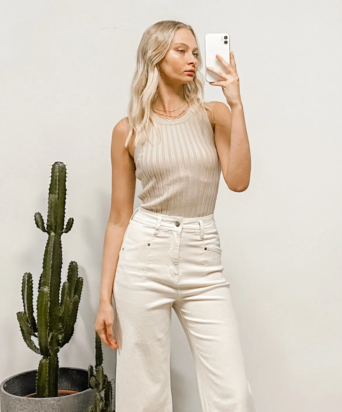 Paper Heart - Sleeveless Thea Tank - Neutral