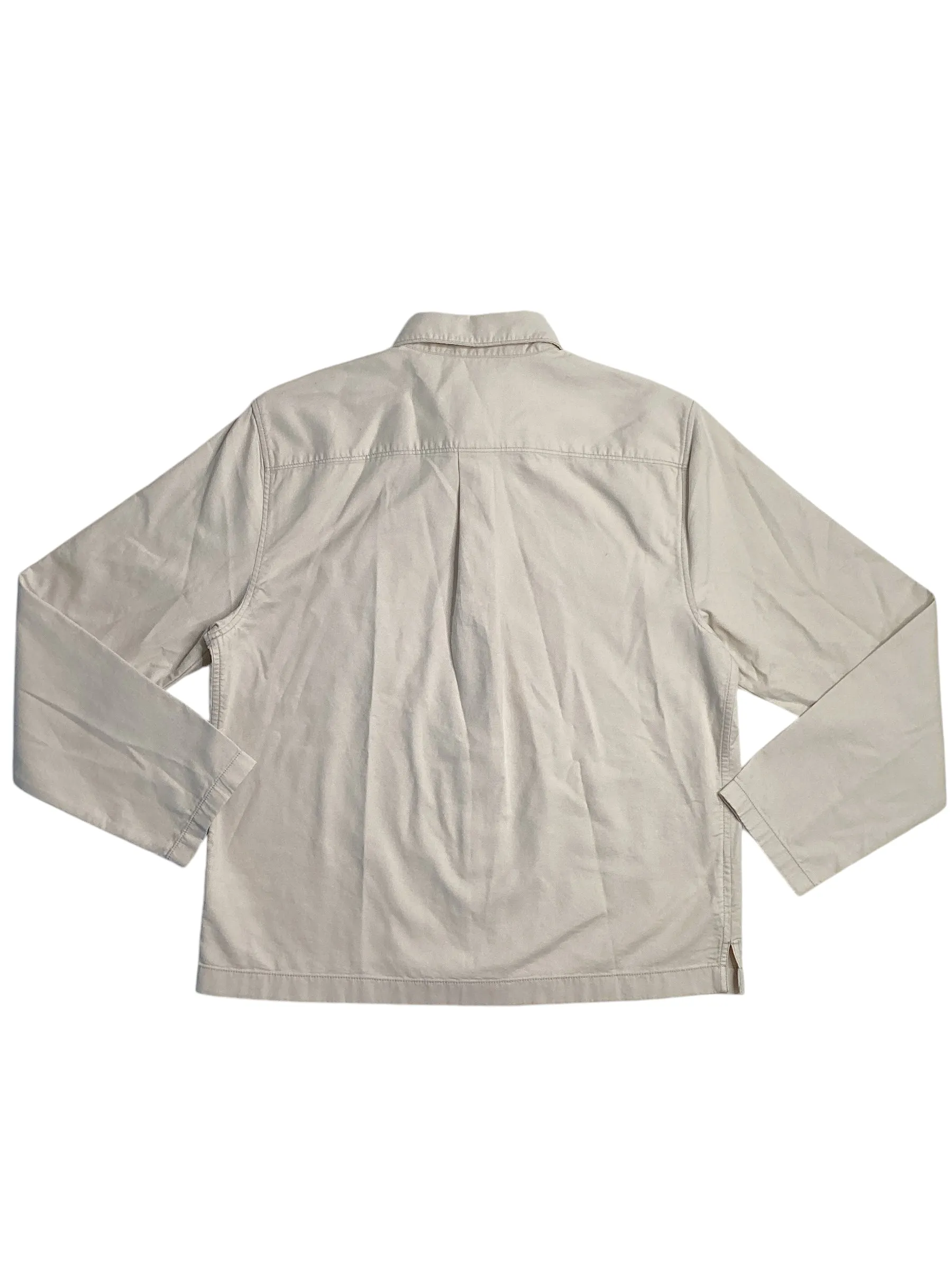 Perry Ellis Mens Beige Button Down Shacket Coat Jacket Beige Medium