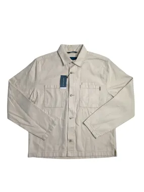 Perry Ellis Mens Beige Button Down Shacket Coat Jacket Beige Medium