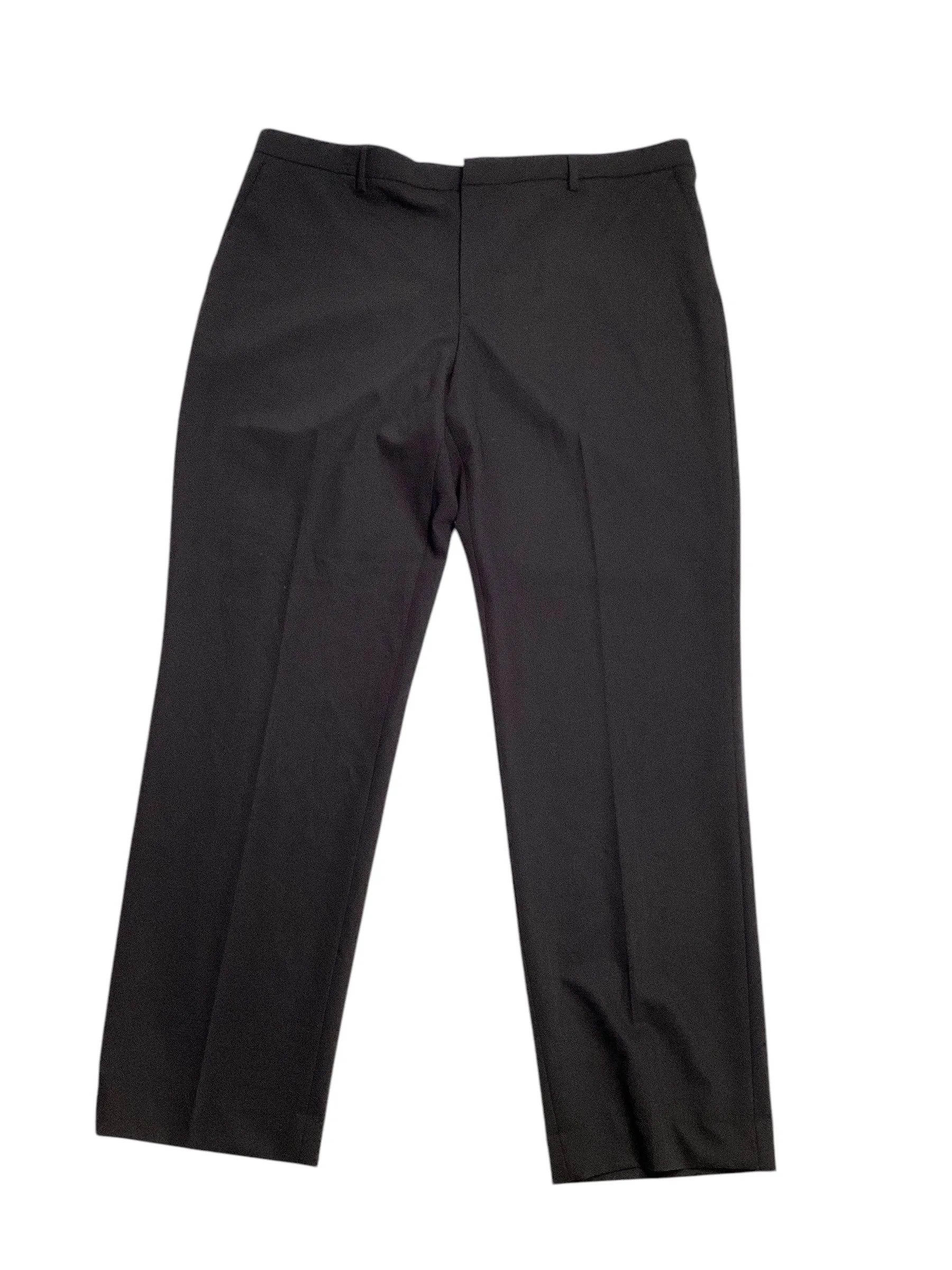 Perry Ellis Portfolio Mens Modern fit Dress Pants 40 / 32 Black Solid