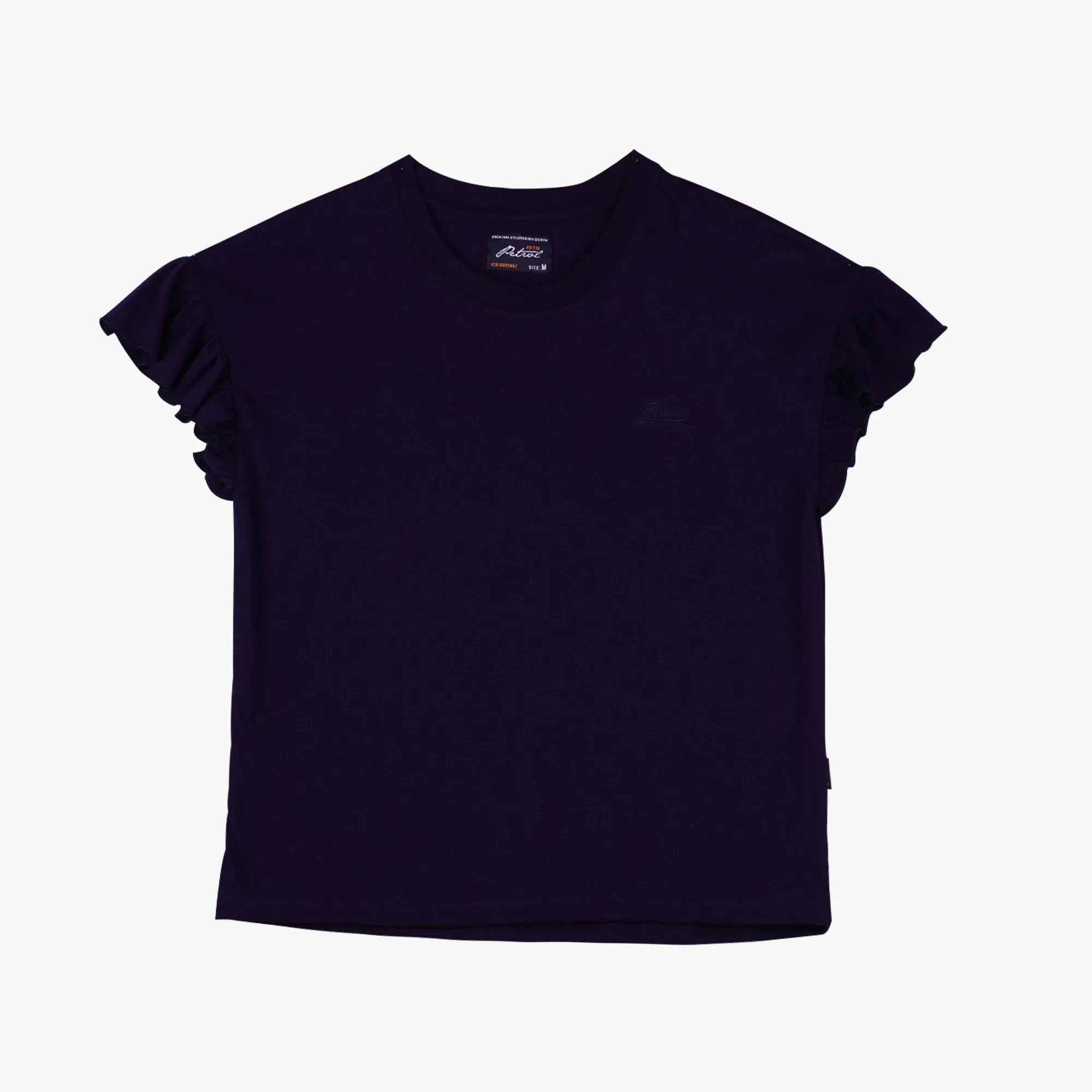 Petrol Ladies Basic Tees Boxy Fitting CVC Jersey Fabric Trendy Fashion Casual Top 156854 (Peacoat)