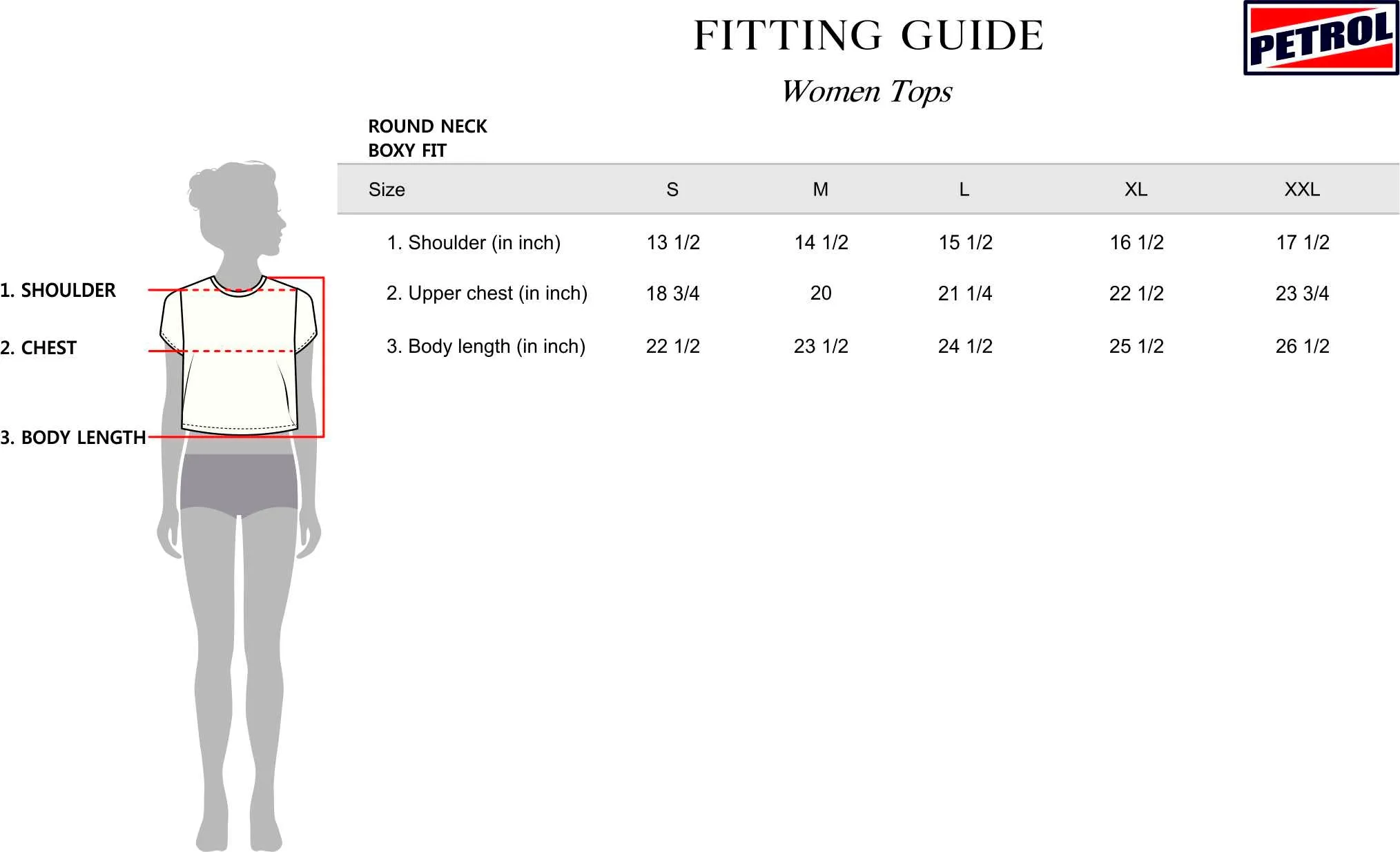 Petrol Ladies Basic Tees Boxy Fitting CVC Jersey Fabric Trendy Fashion Casual Top 156854 (Peacoat)