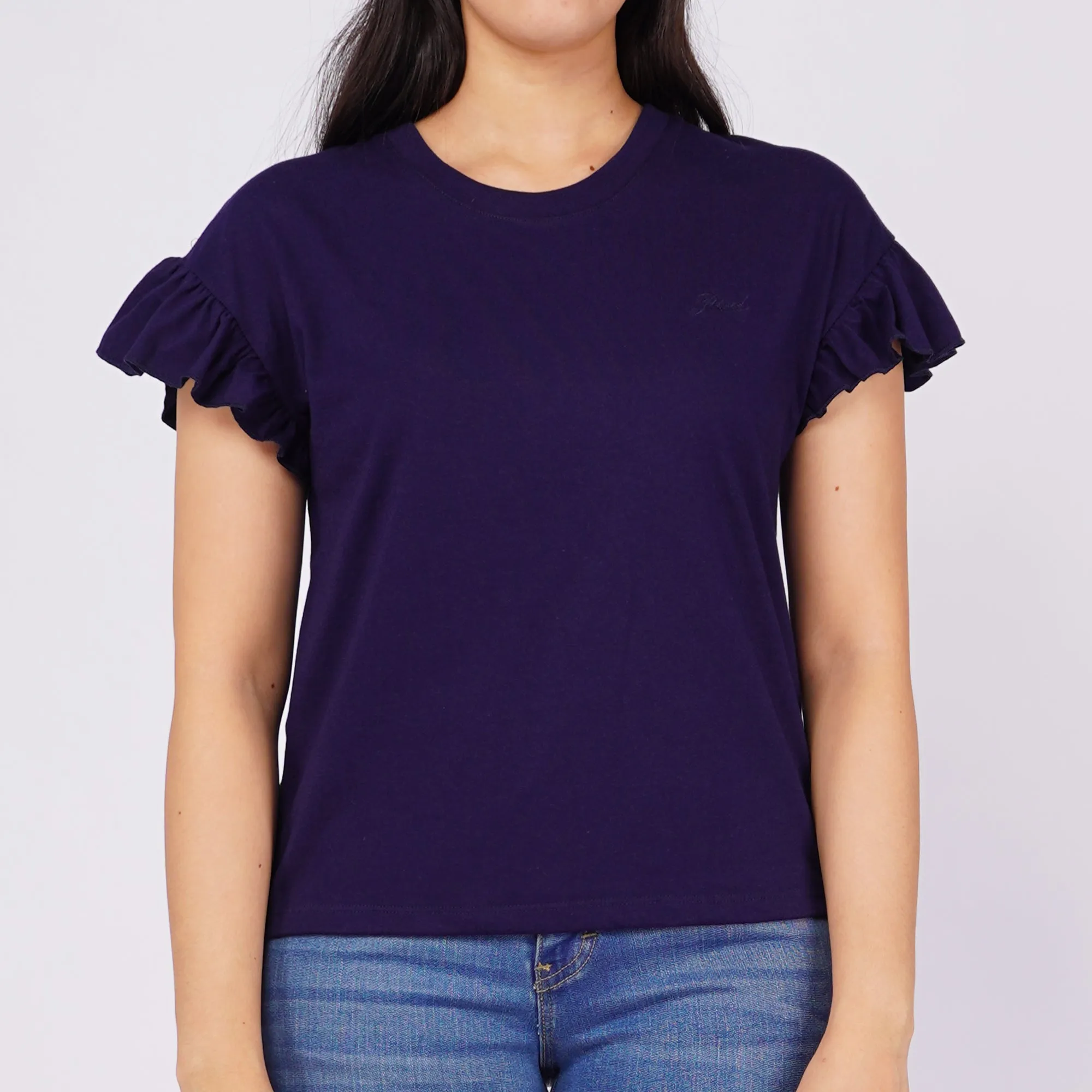 Petrol Ladies Basic Tees Boxy Fitting CVC Jersey Fabric Trendy Fashion Casual Top 156854 (Peacoat)