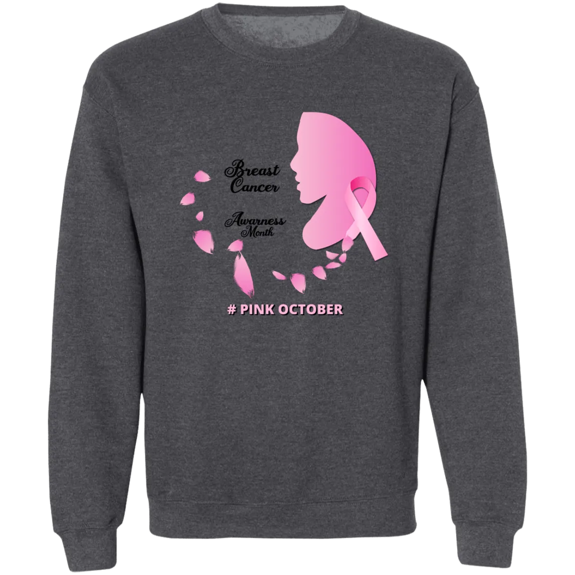 Pink Female Profile  Unisex Crewneck Pullover Sweatshirt