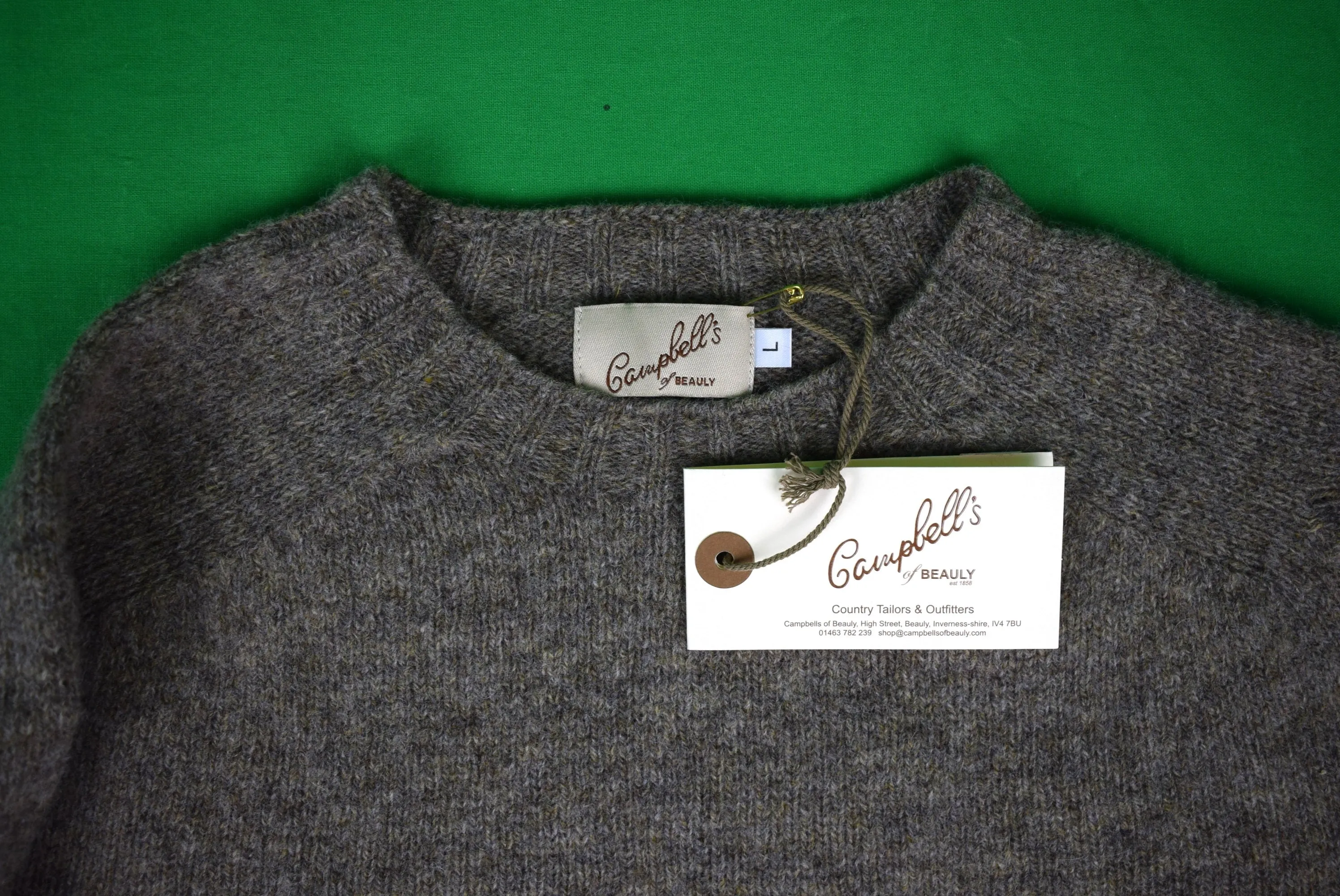 "Campbell's Of Beauly Scottish Shetland Oyster Crewneck Jumper/ Sweater" Sz L (NWT)