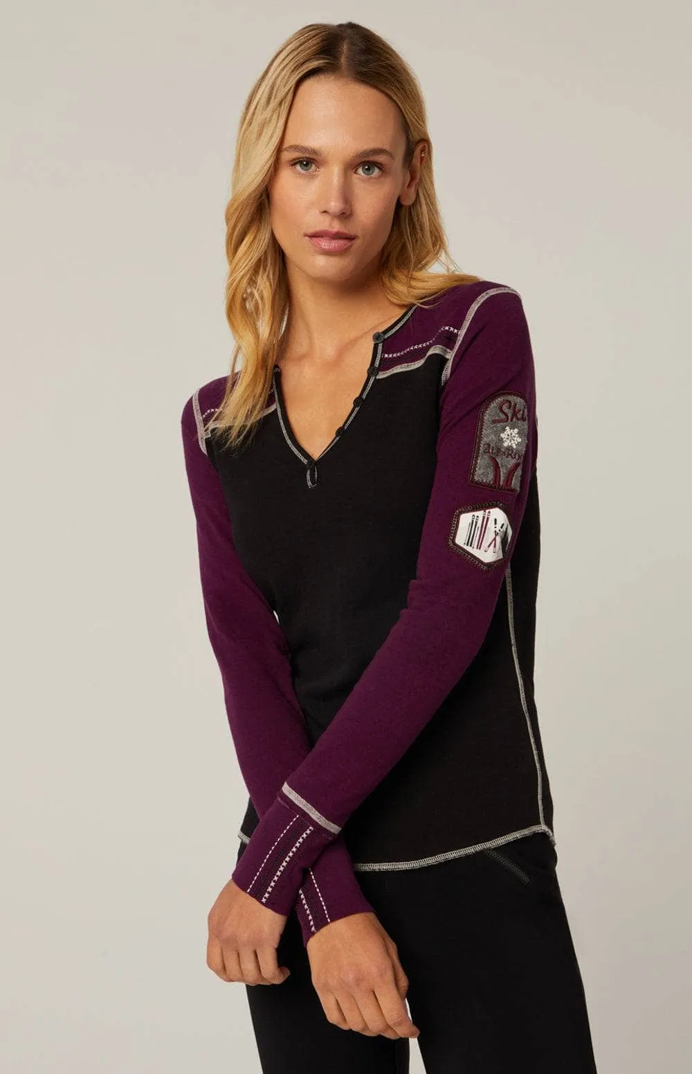 Rassa Henley | Black/purple