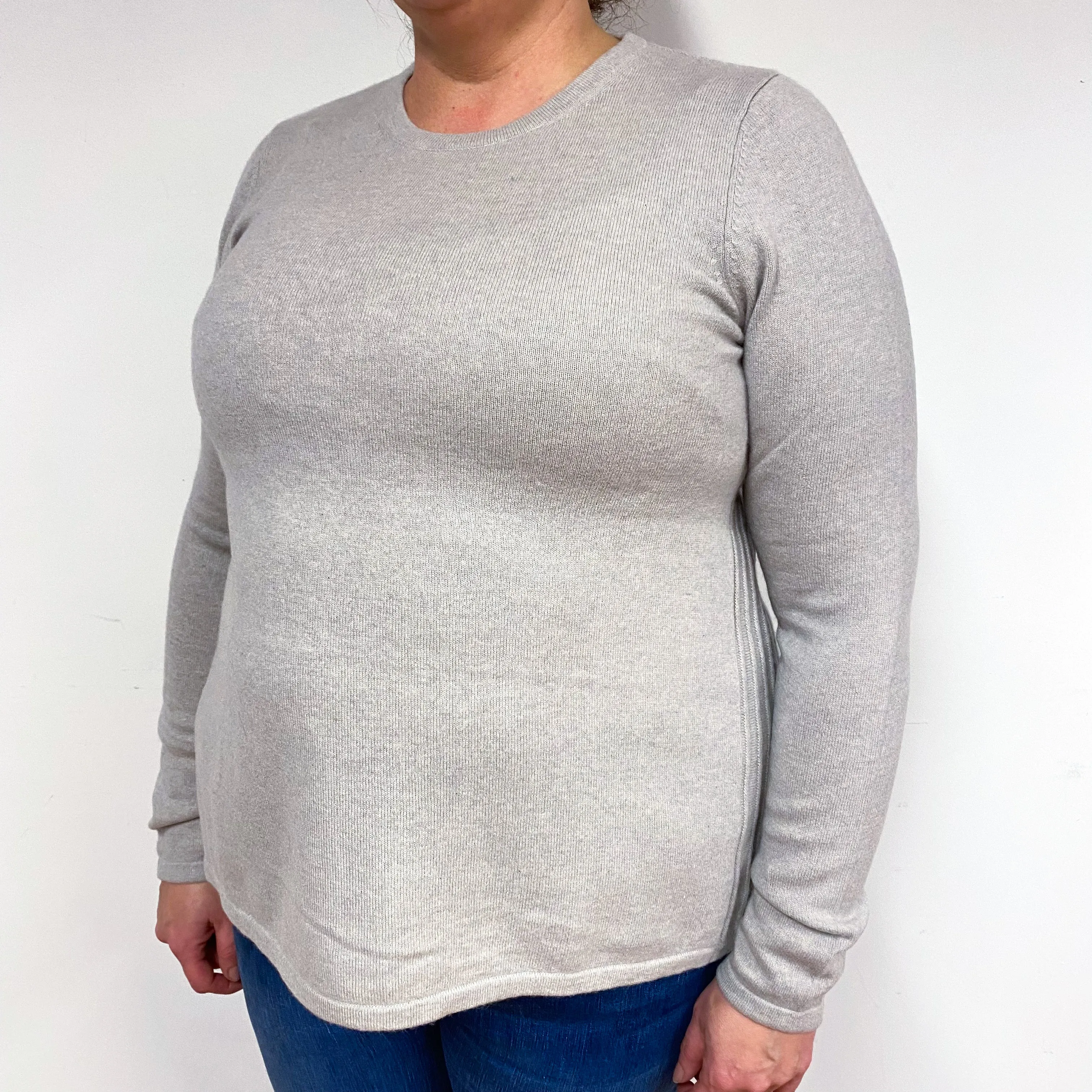 Sand Beige Cashmere Crew Neck Jumper Extra Large