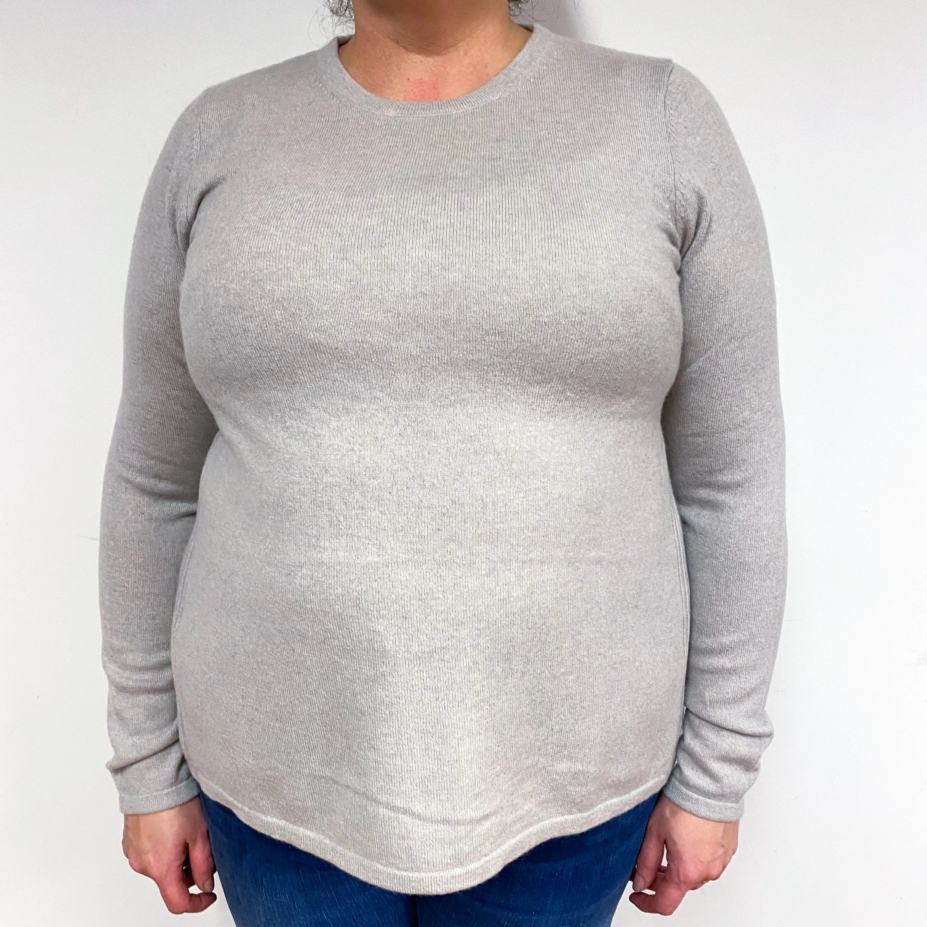 Sand Beige Cashmere Crew Neck Jumper Extra Large
